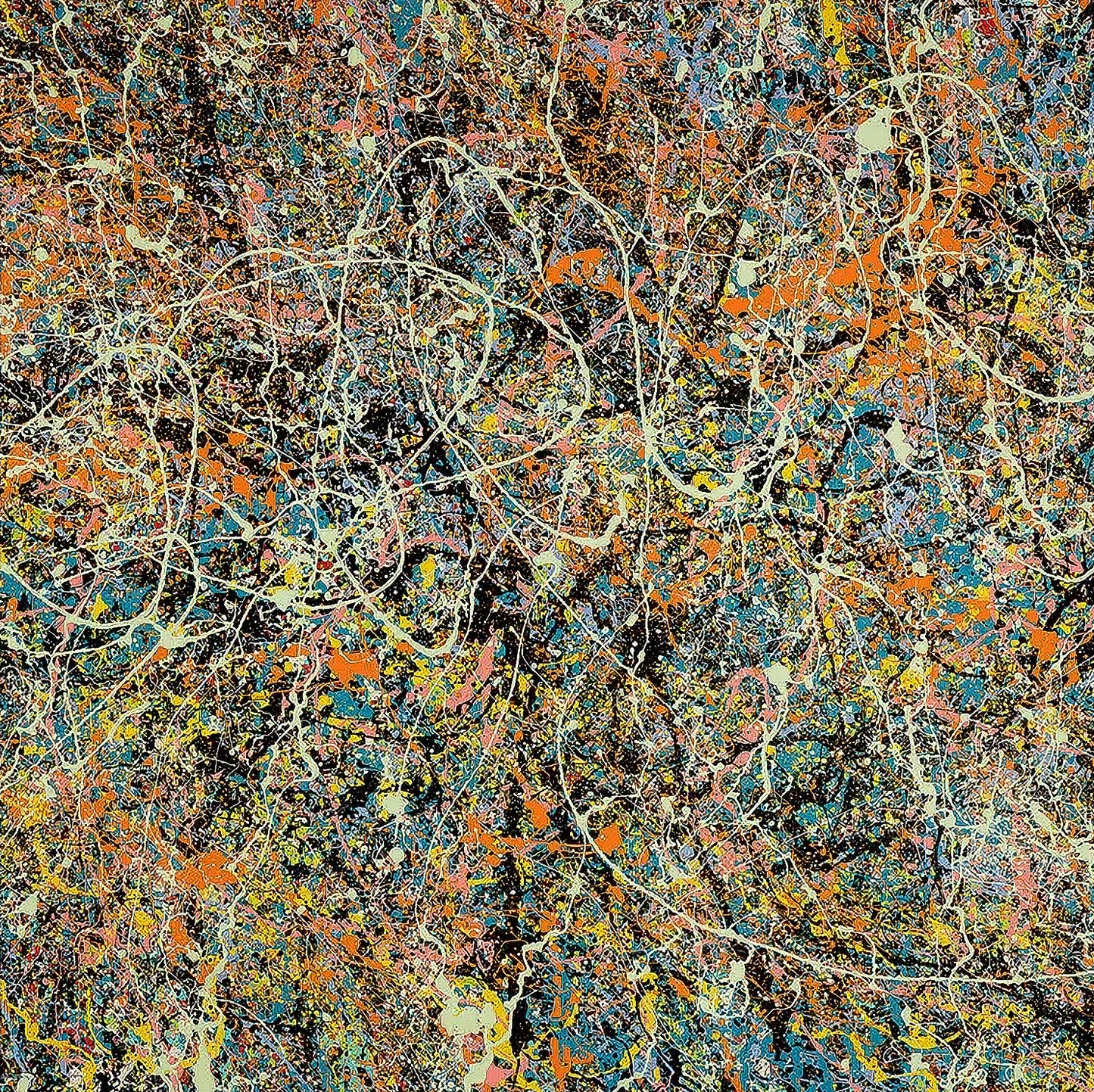 Nebula Whisper by Ed Sheeran, a vibrant abstract limited edition print from the Cosmic Carpark series, available at Creed Gallery Ascot and London.