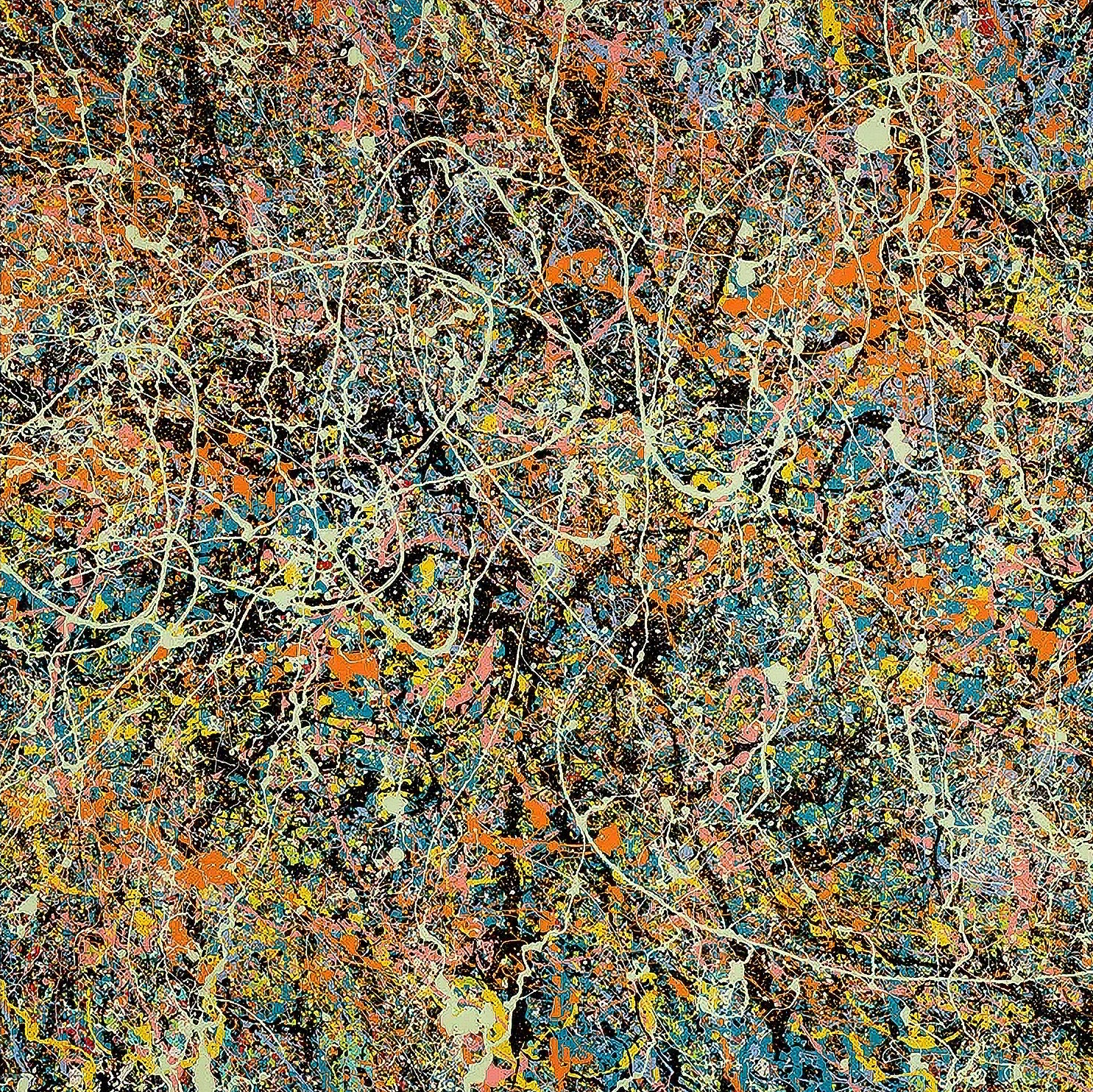 Nebula Whisper by Ed Sheeran, a vibrant abstract limited edition print from the Cosmic Carpark series, available at Creed Gallery Ascot and London.