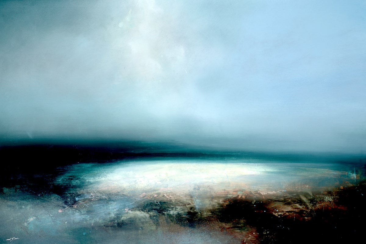Neil Nelson Dreamtide original atmospheric landscape painting, Creed Gallery Ascot, Berkshire.