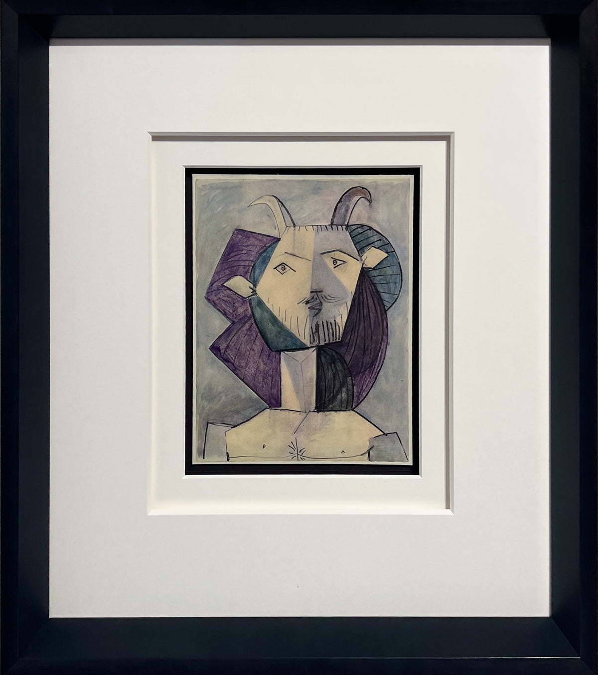 Picasso portrait study of a faun's face
