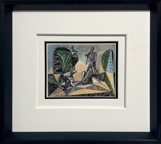 Picasso pastoral scene of a goat and a shepherd