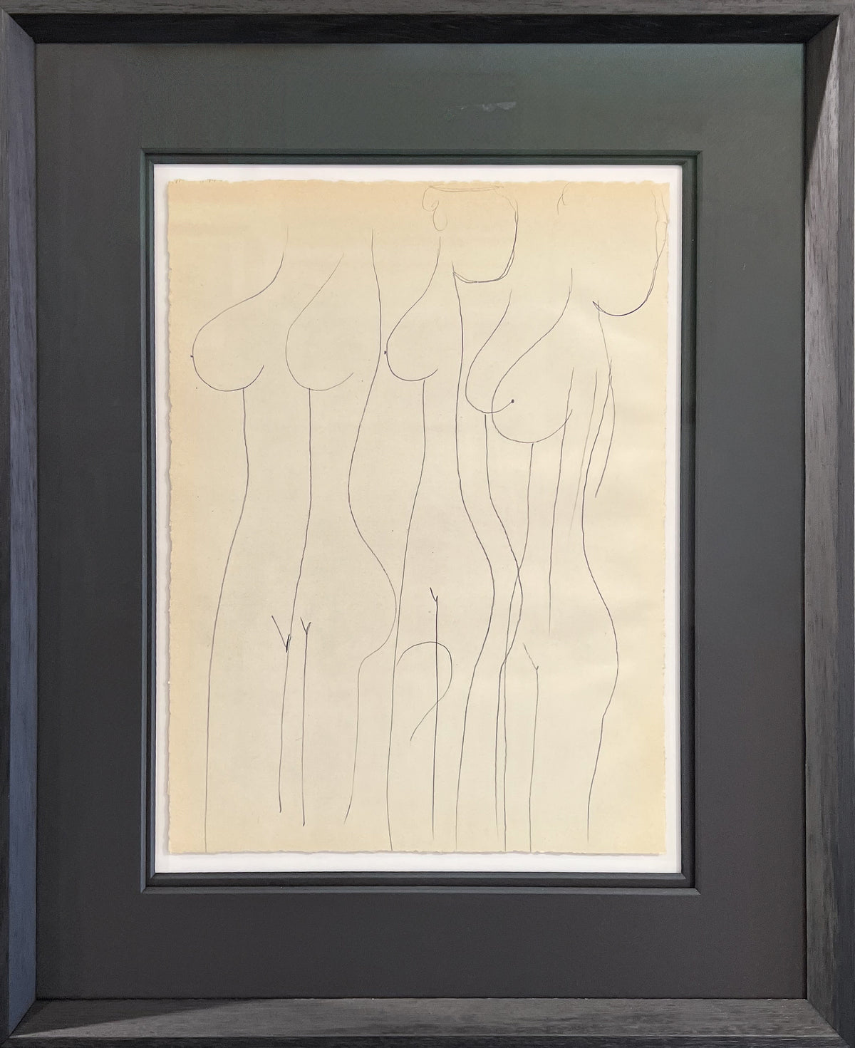 Picasso composition of four reclining nudes in a harem setting