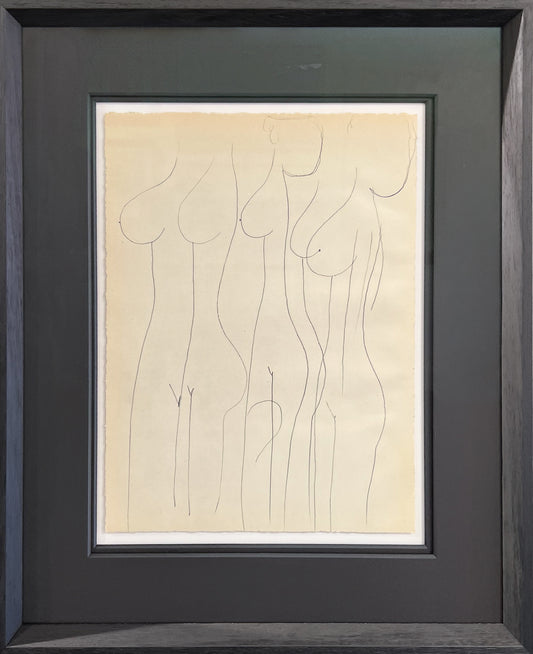 Picasso composition of four reclining nudes in a harem setting