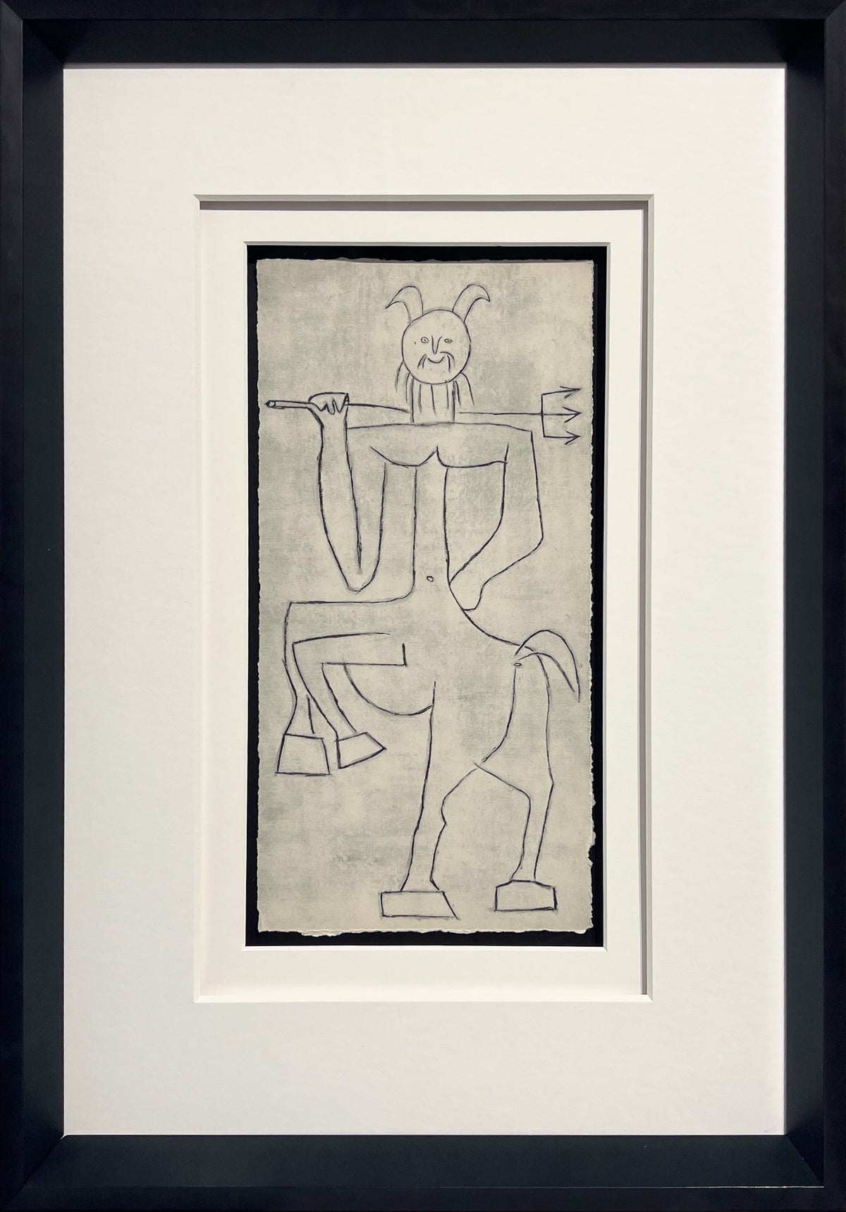 Picasso composition of a satyr, a faun and a centaur holding a trident