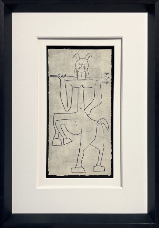 Picasso composition of a satyr, a faun and a centaur holding a trident