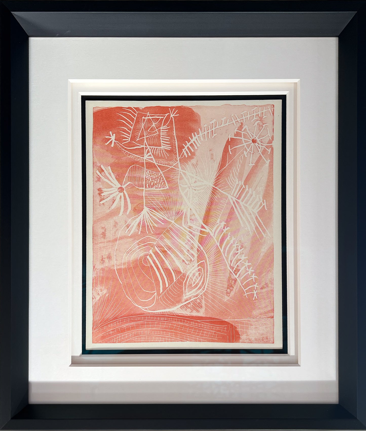 Pablo Picasso La Chevre-Feuille Suite 1943 six red zincographs Lafuma wove, Surrealist figures, Creed Gallery Ascot, Berkshire.