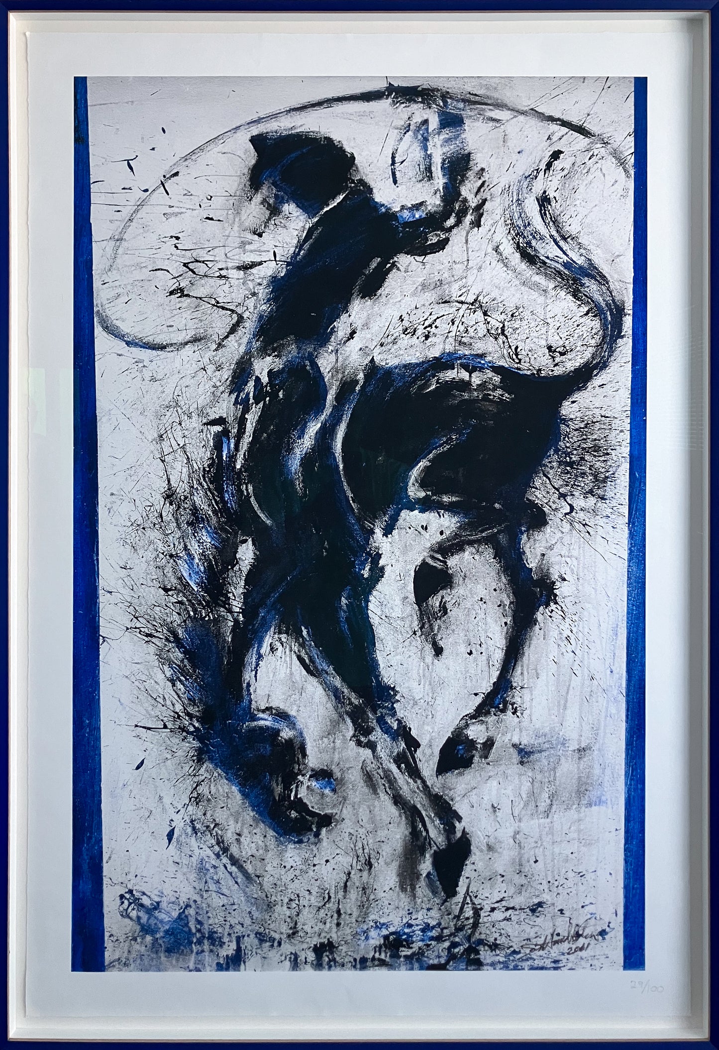 Richard Hambleton "Horse and Rider" in Blue. A limited edition giclée print on fine art paper by the Godfather of Street Art. Available via Creed Gallery Ascot.