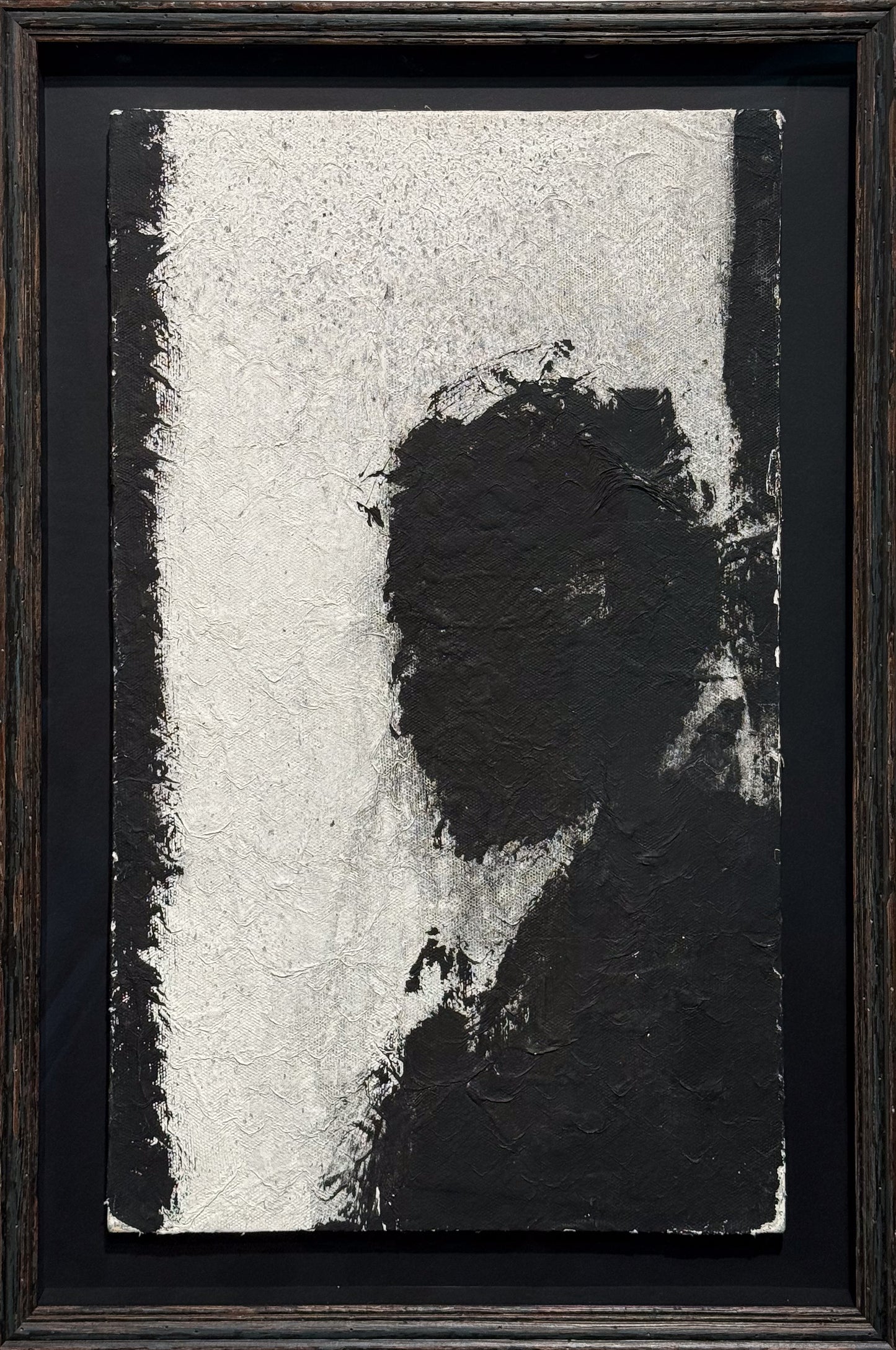 Richard Hambleton Shadow Head original oil, gestural black silhouette conservation frame, Creed Gallery Ascot, Berkshire.