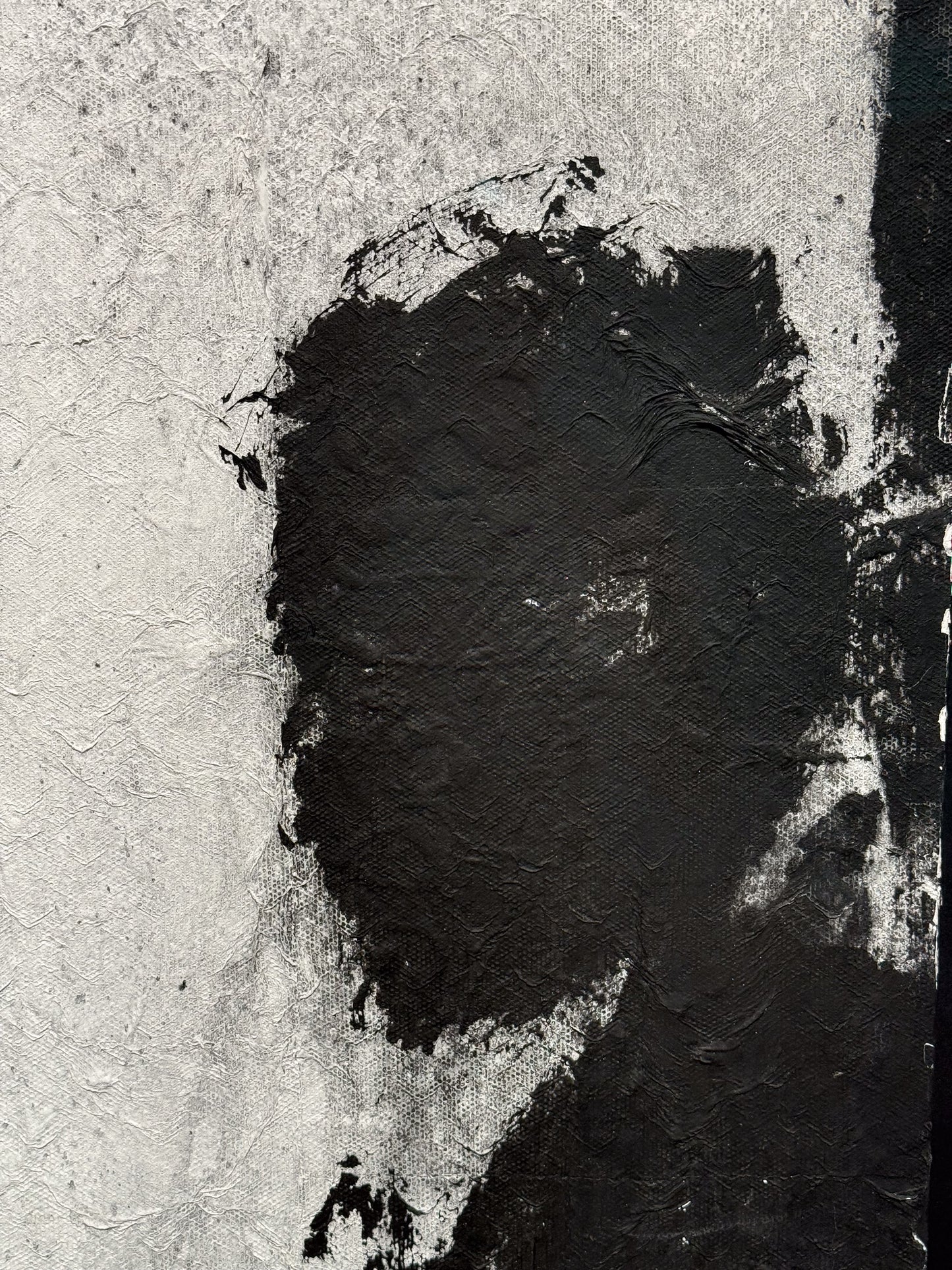Richard Hambleton Shadow Head original oil, gestural black silhouette conservation frame, Creed Gallery Ascot, Berkshire.