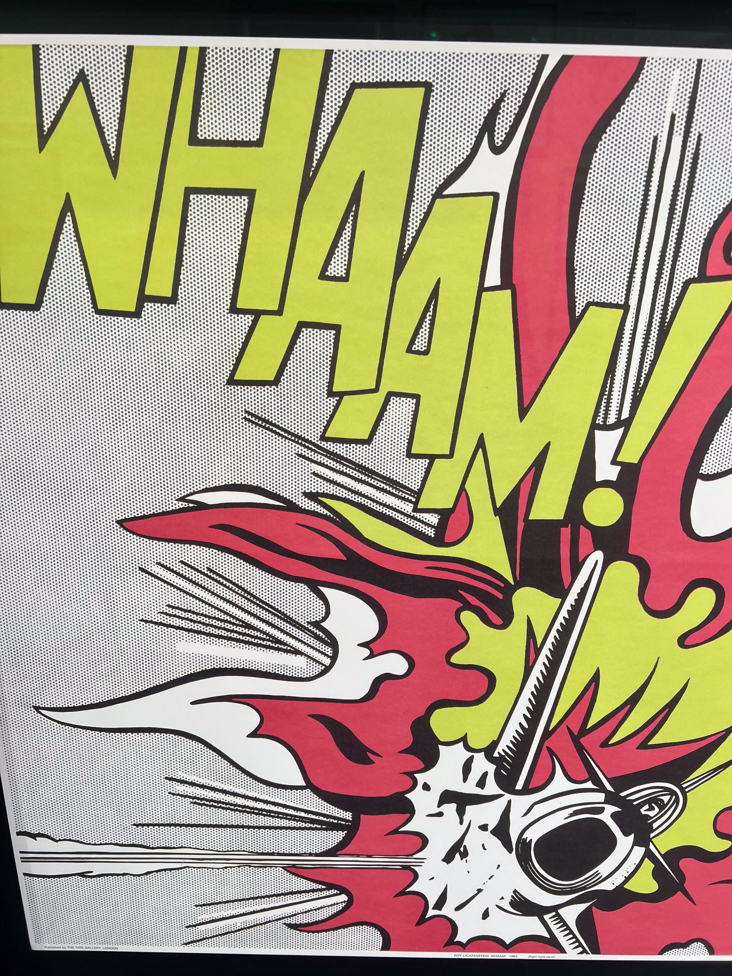 Roy Lichtenstein Whaam right panel Tate Gallery Edition offset lithograph, Creed Gallery Ascot, Berkshire.
