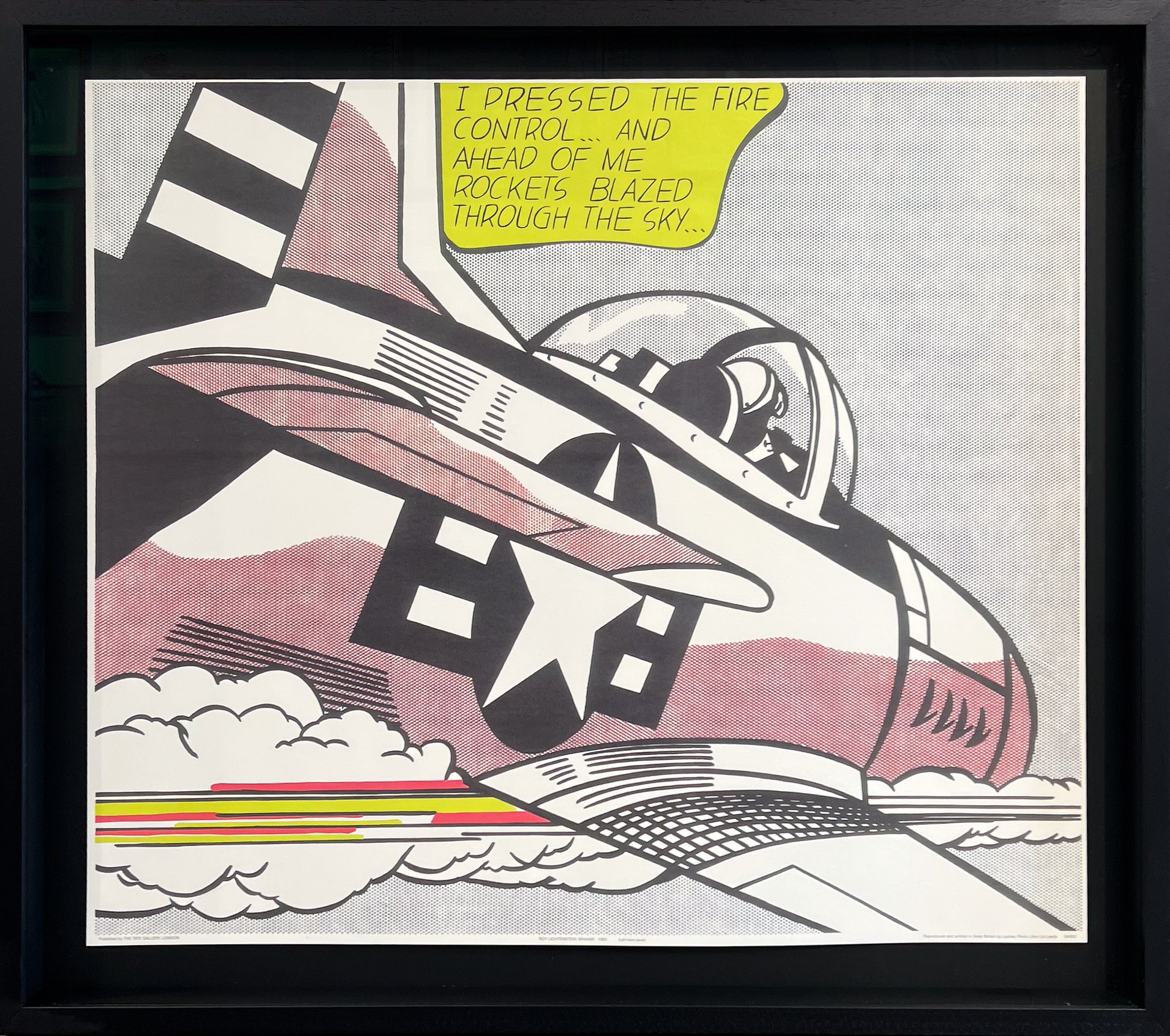 Roy Lichtenstein Whaam diptych Tate Gallery Edition offset lithograph, Pop Art, Creed Gallery Ascot, Berkshire.