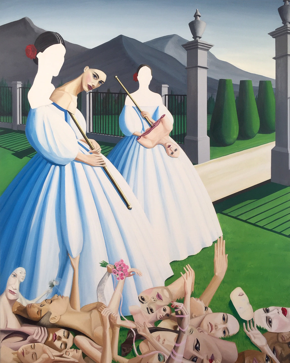 Sarah Jeffries 'The Underbelly of Following the Narrative' large-scale unique original oil on deep box canvas, available at Creed Gallery Ascot serving Windsor and Berkshire.