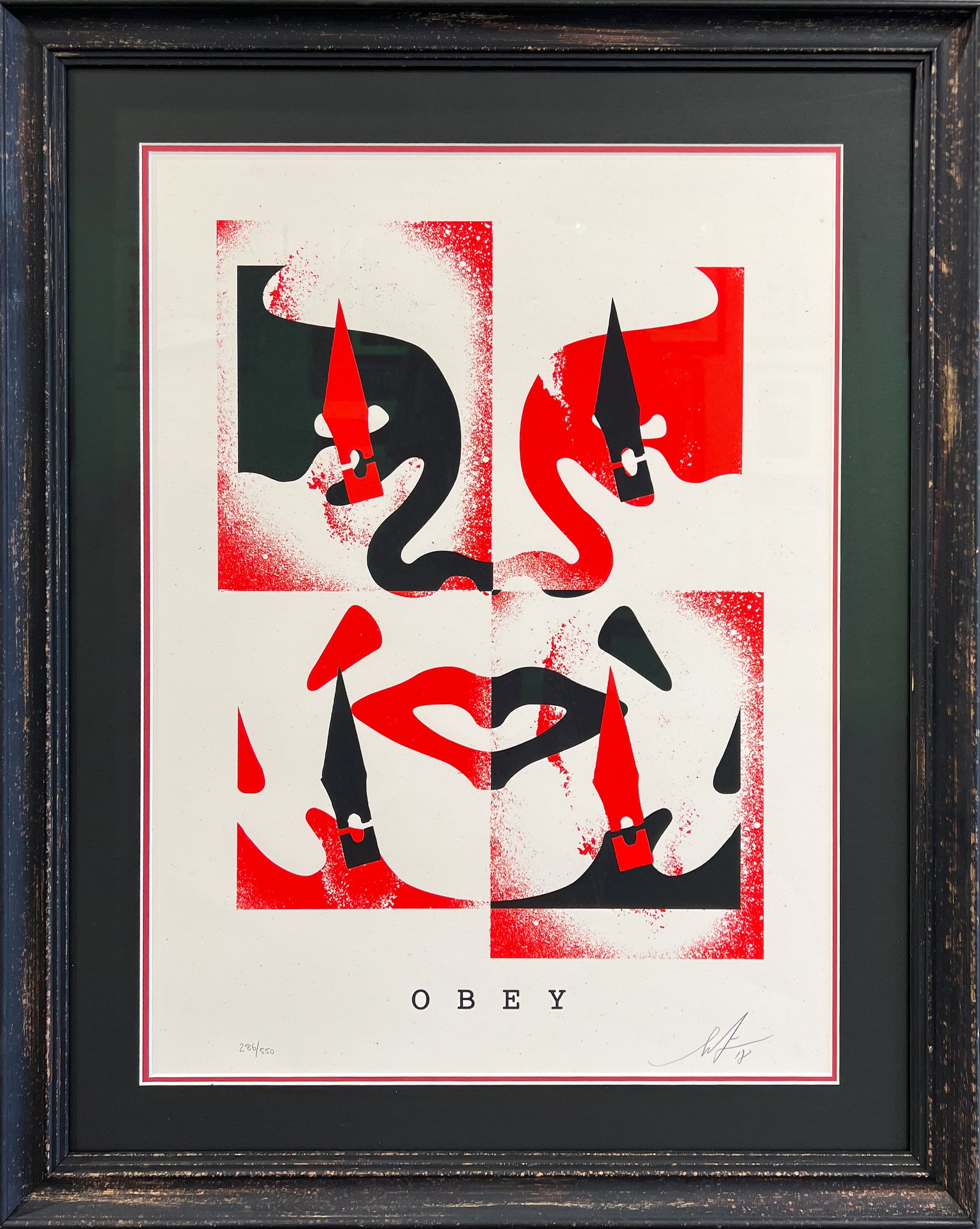 Shepard Fairey OBEY Pen Nib Collage Andre the Giant signed, Creed Gallery Ascot, Berkshire.
