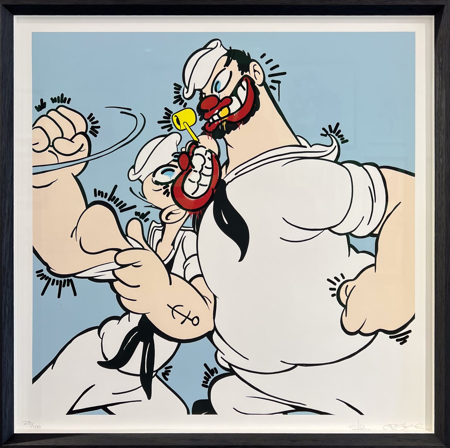 Slawn x Opake Popeye limited edition collaboration, Creed Gallery Ascot, Berkshire.