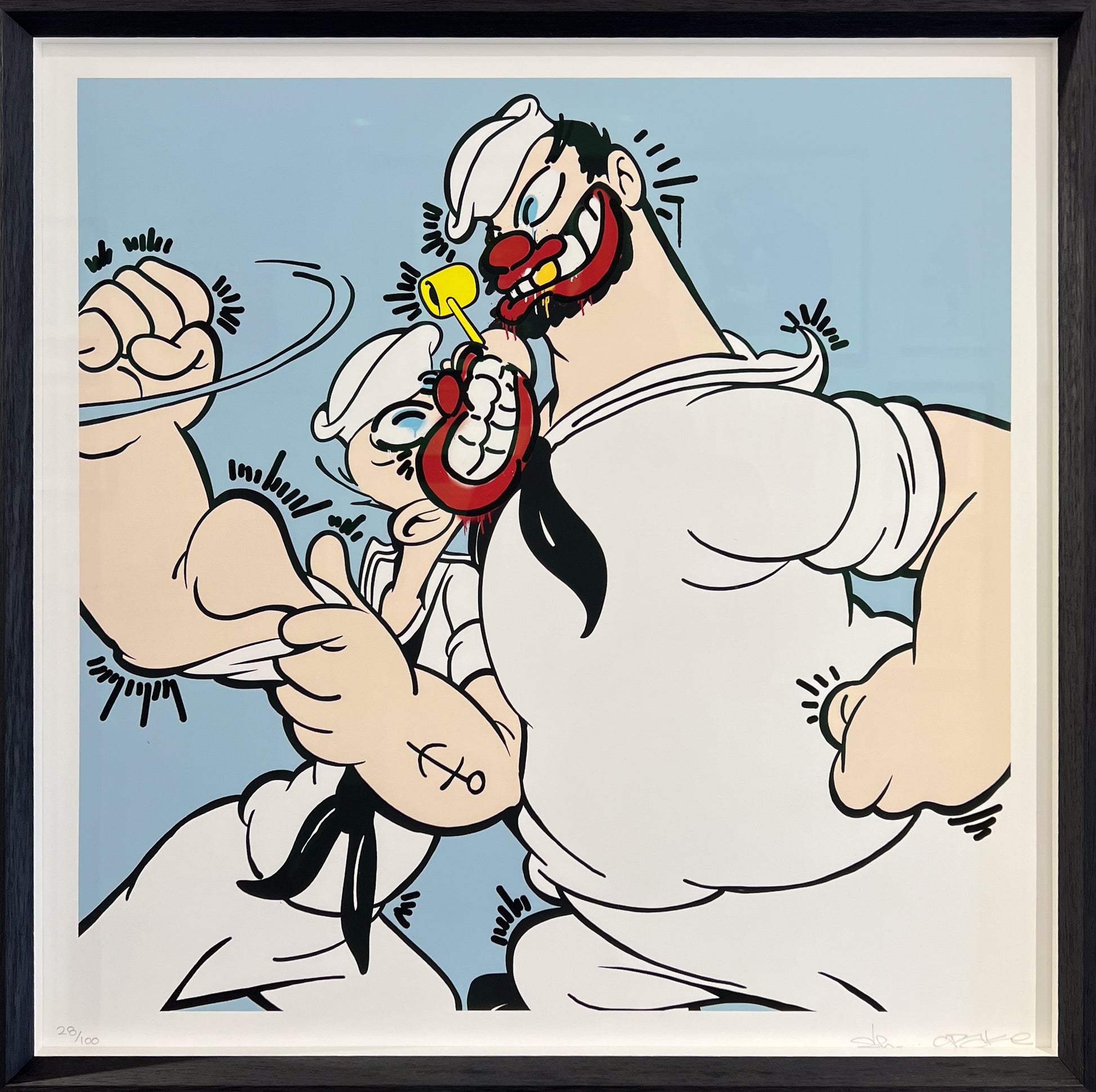 Slawn x Opake Popeye limited edition collaboration, Creed Gallery Ascot, Berkshire.