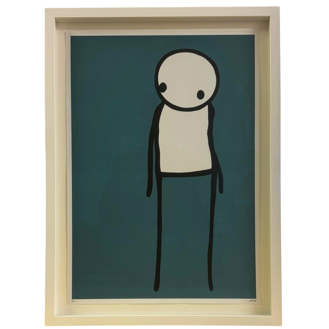 Stik "Deep (Don't Panic)" signed offset lithograph in colours. An iconic street art poster signed by the artist, available at Creed Gallery Ascot, serving collectors in Virginia Water and Wentworth near London.