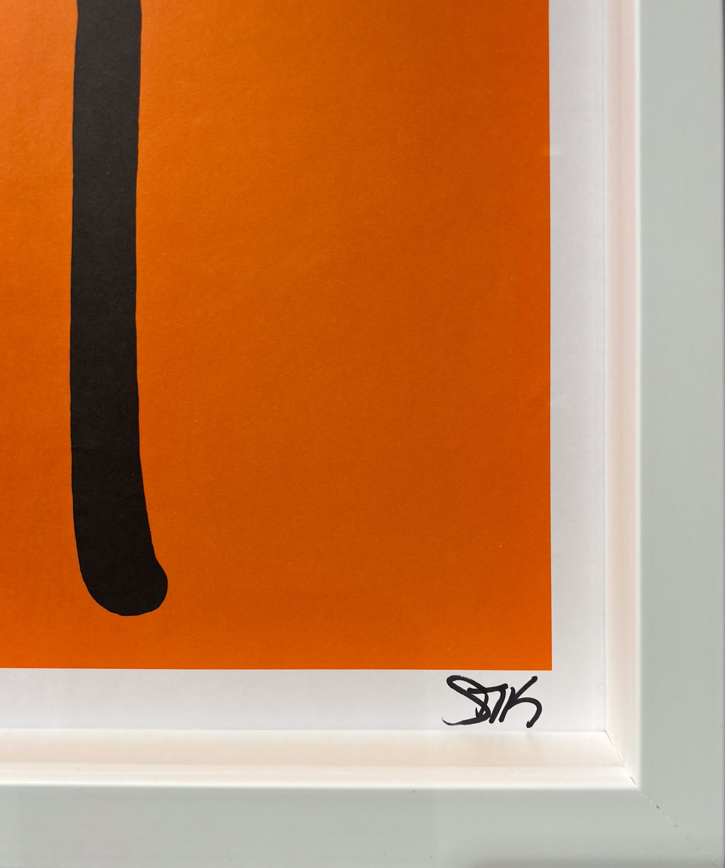 Stik "Holding Hands" (Orange) signed offset lithograph on wove paper. A highly collectible urban art print available at Creed Gallery, the premier Art Gallery near London serving Virginia Water and Wentworth.