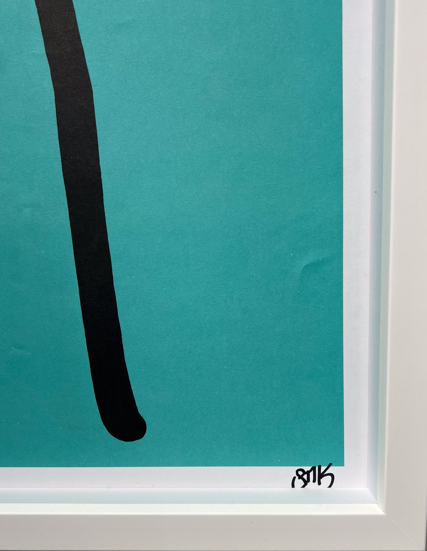 Stik "Holding Hands" (Teal) signed offset lithograph on wove paper. A highly collectible urban art print available at Creed Gallery, the premier Art Gallery near London serving Virginia Water, Wentworth, and Sunningdale.