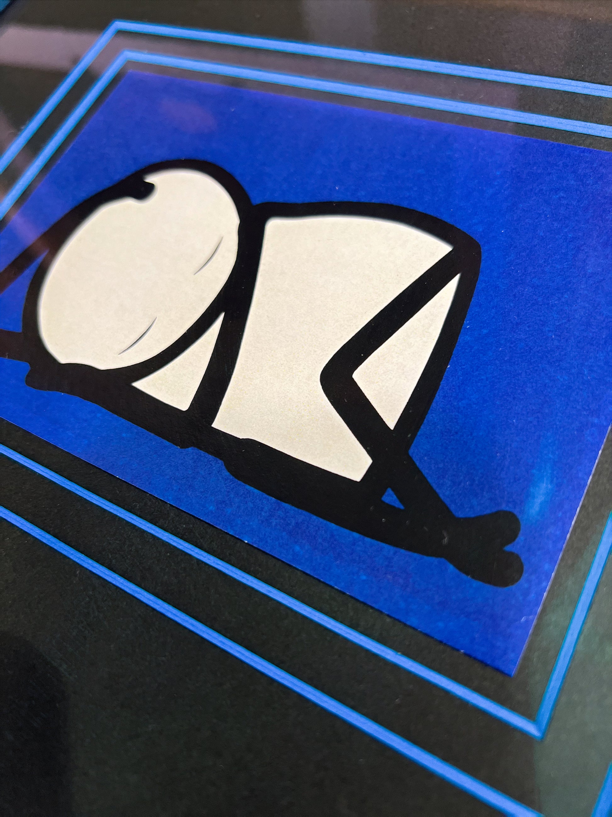 STIK Sleeping Baby original limited edition signed print at Creed Gallery Ascot. This iconic minimalist street art piece is a highly sought-after investment by British artist STIK.