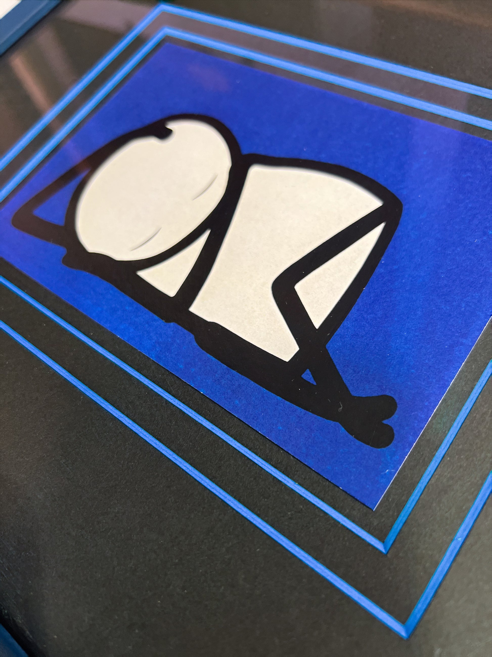STIK Sleeping Baby original limited edition signed print at Creed Gallery Ascot. This iconic minimalist street art piece is a highly sought-after investment by British artist STIK.