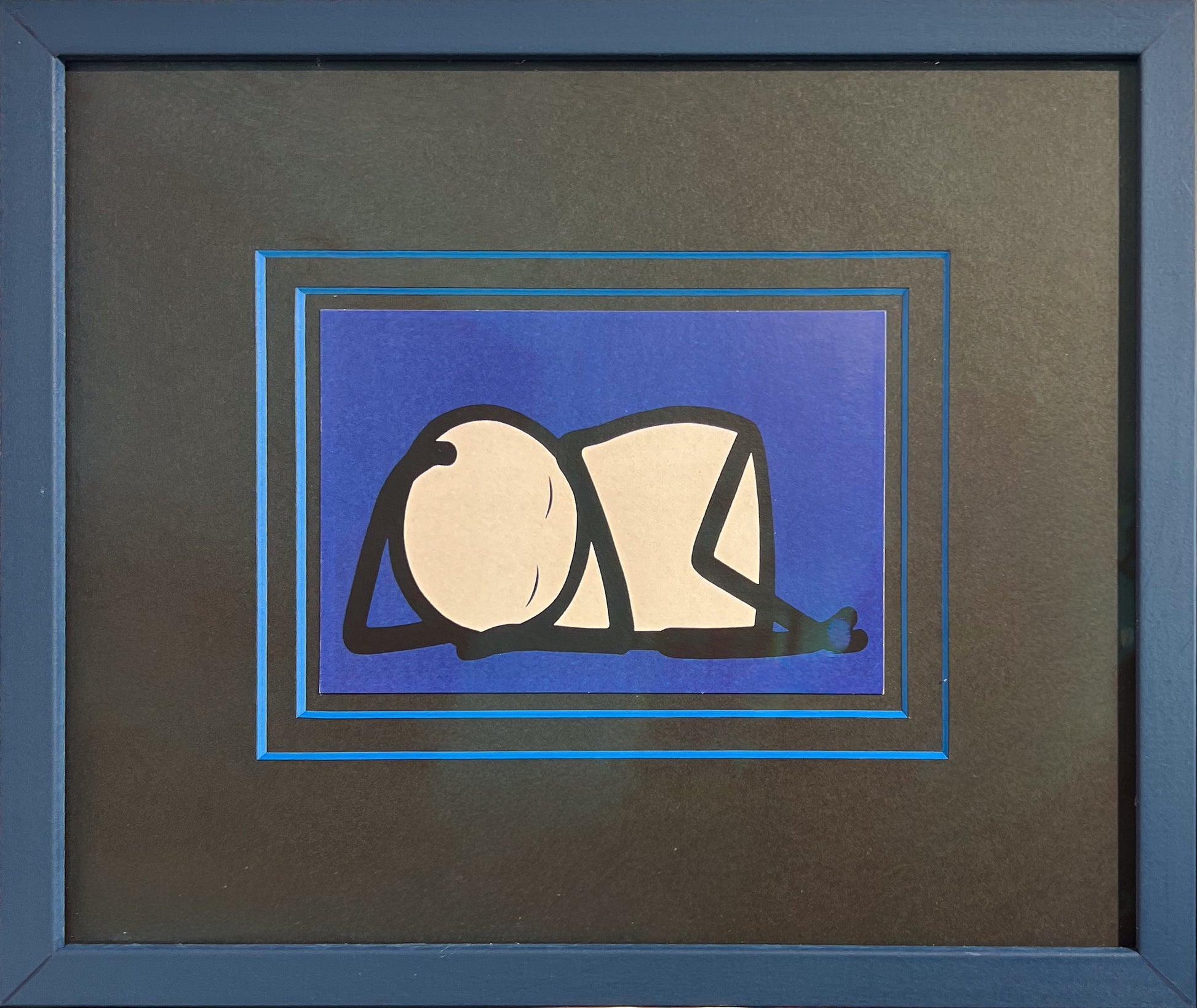 STIK Sleeping Baby original limited edition signed print at Creed Gallery Ascot. This iconic minimalist street art piece is a highly sought-after investment by British artist STIK.