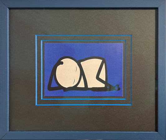 STIK Sleeping Baby original limited edition signed print at Creed Gallery Ascot. This iconic minimalist street art piece is a highly sought-after investment by British artist STIK.
